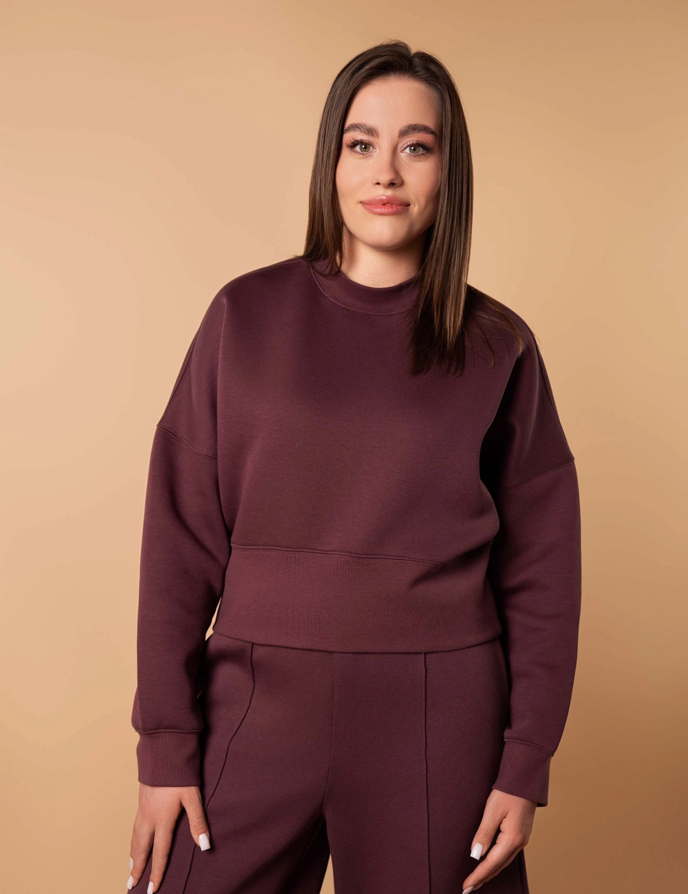 Sweter 001AO mahoniowy