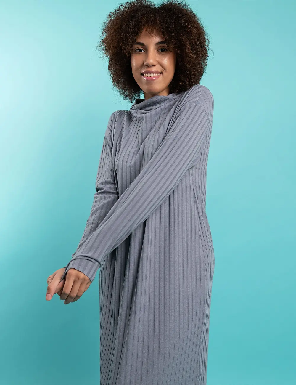 Sukienka z dzianiny 611RW szara