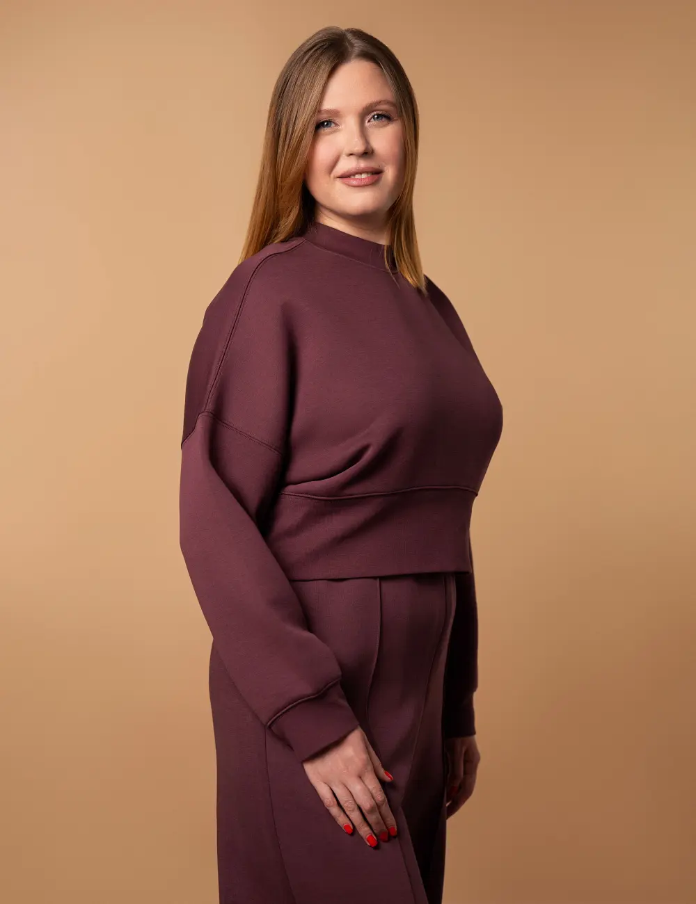Sweter 001AO mahoniowy