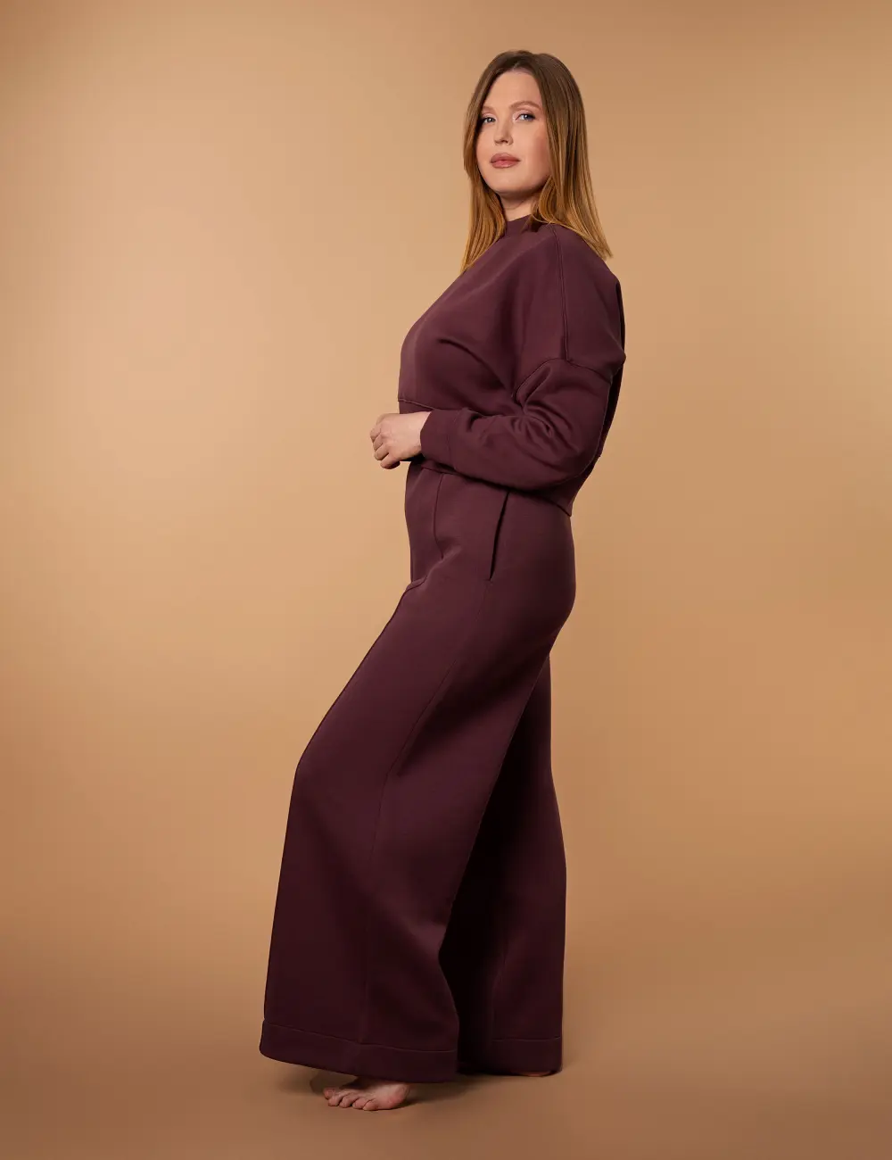 Sweter 001AO mahoniowy
