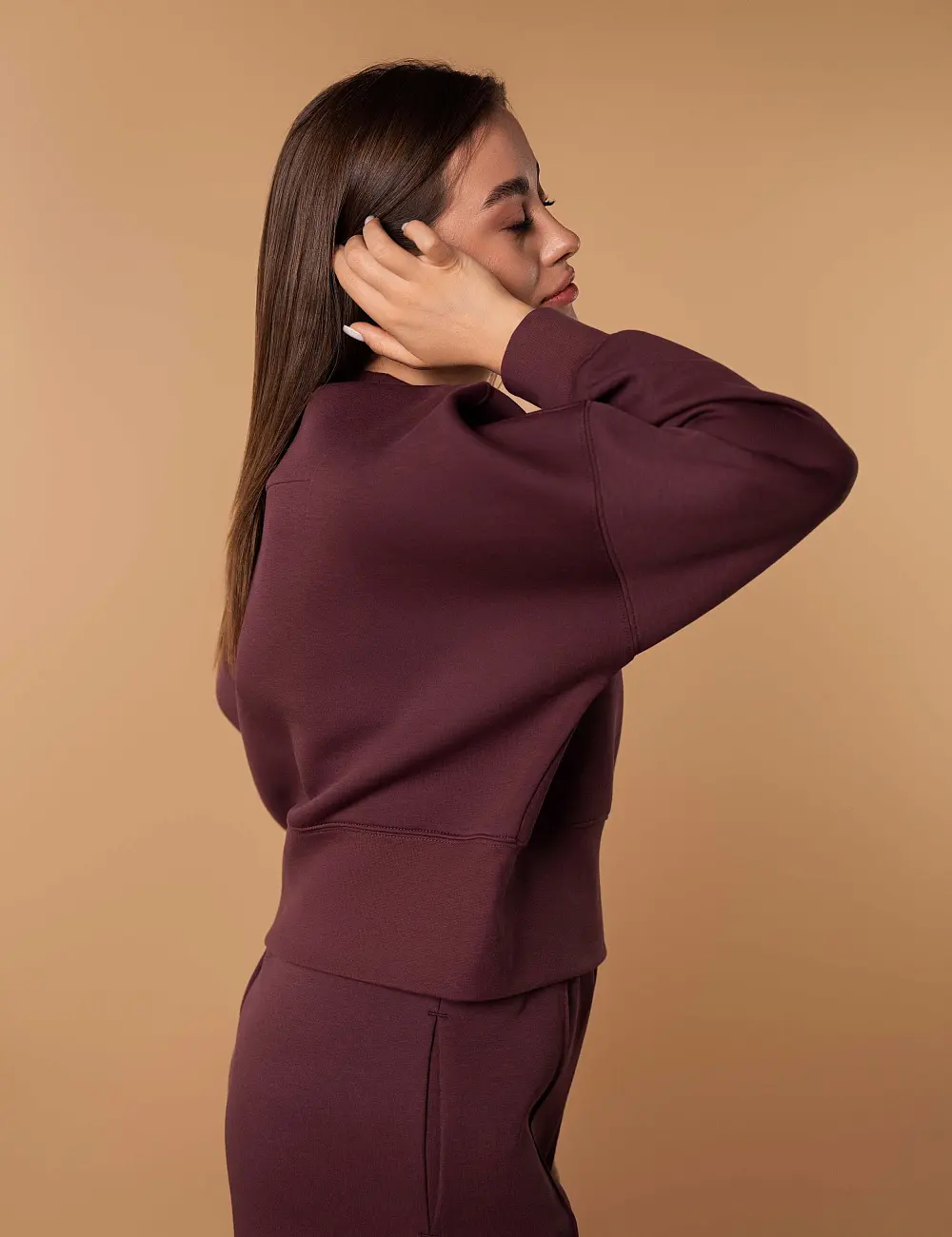 Sweter 001AO mahoniowy