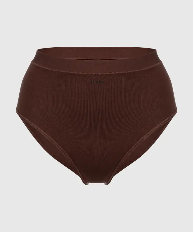 Majtki figi z wysokim stanem  101DE brązowe