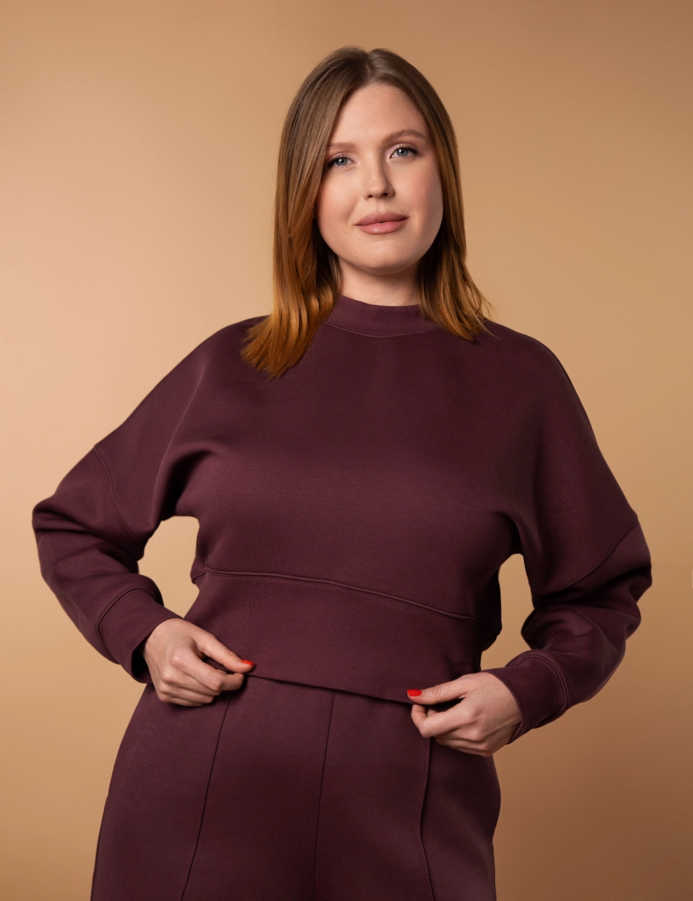 Sweter 001AO mahoniowy
