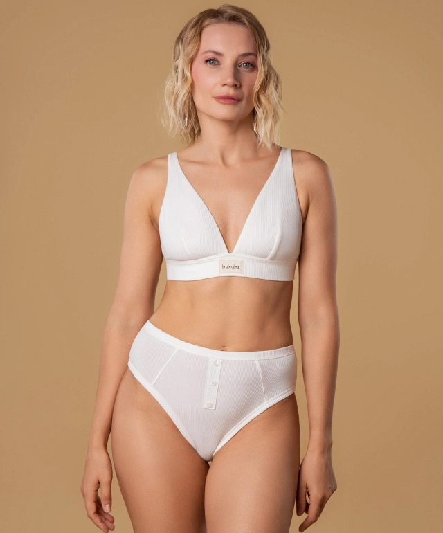 Majtki figi wysokie 201GT kość słoniowa