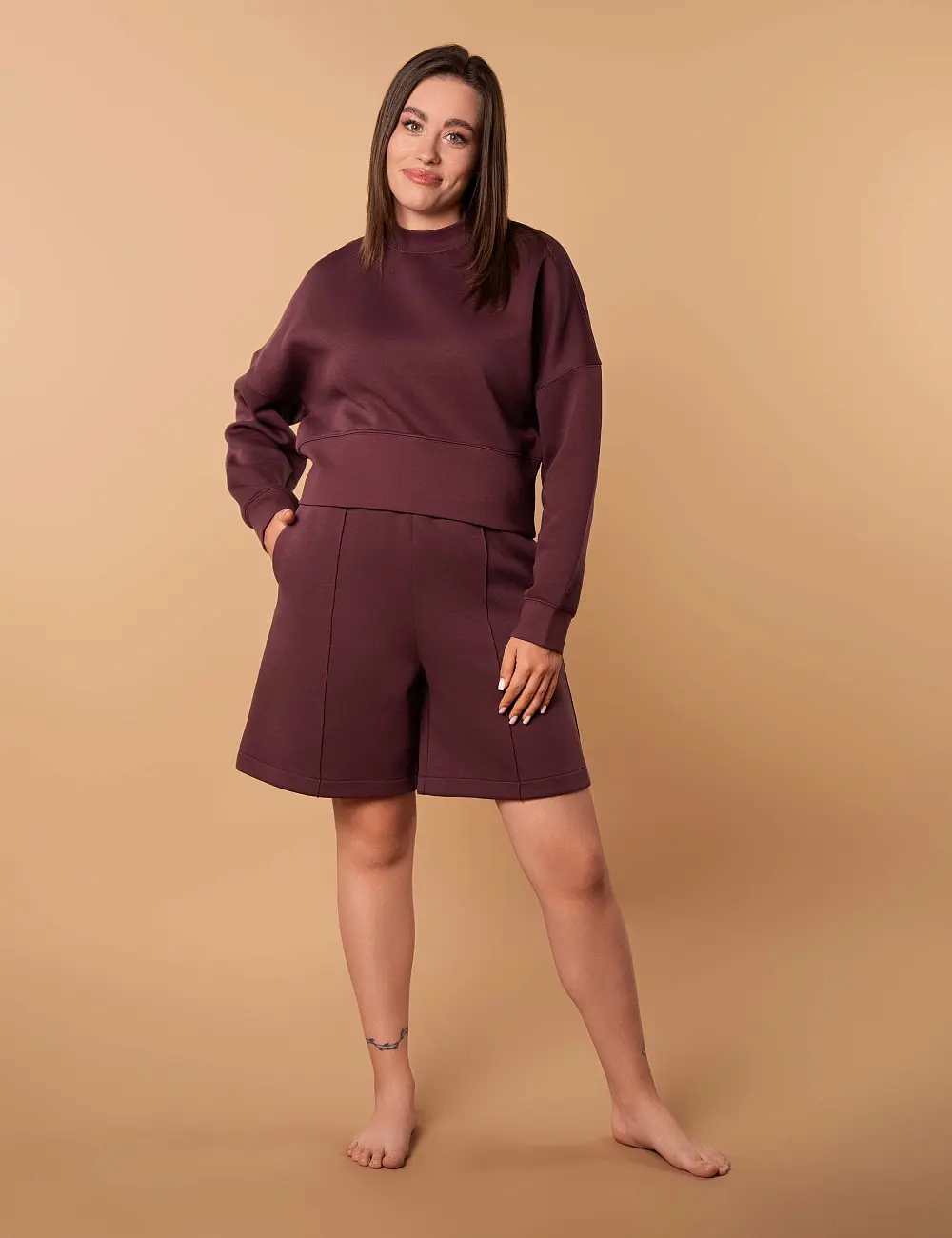 Sweter 001AO mahoniowy