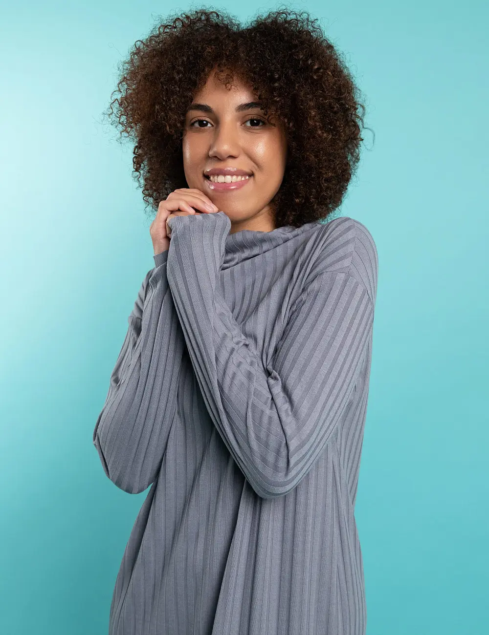 Sukienka z dzianiny 611RW szara