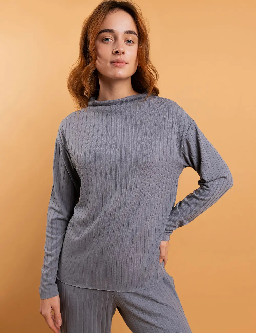 Bluza z dzianiny 602RW szary