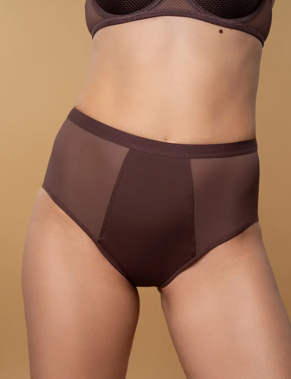 Majtki figi wysokie menstruacyjne 201ST mokka